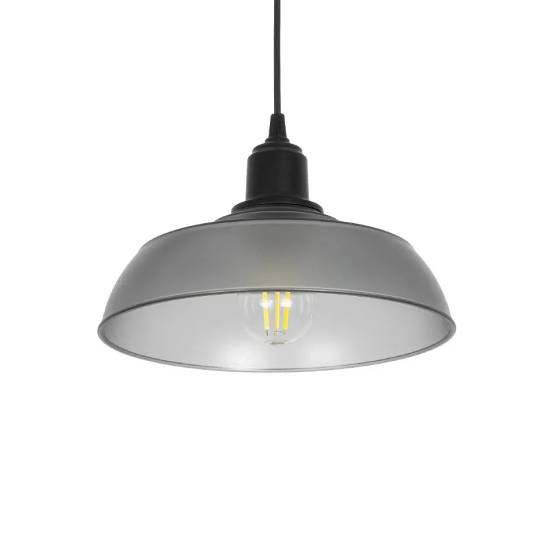 GLOBOSTAR® LOAN 203-0287 Μοντέρνο Κρεμαστό Φωτιστικό Οροφής με Ντουί 1 x E27 AC 220-240V IP20 - Γκρι Δίαφανο - Μ25.5 x Π25.5 x Υ17cm