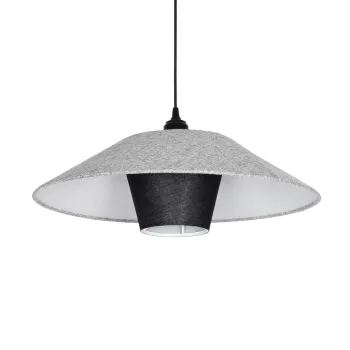 GLOBOSTAR® STORM 203-0292 Μοντέρνο Κρεμαστό Φωτιστικό Οροφής με Ντουί 1 x E27 AC 220-240V IP20 - Μαύρο & Γκρί  - Μ50 x Π50 x Υ24cm