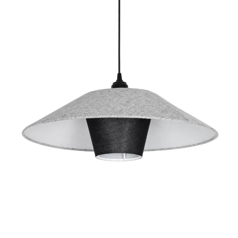 GLOBOSTAR® STORM 203-0292 Μοντέρνο Κρεμαστό Φωτιστικό Οροφής με Ντουί 1 x E27 AC 220-240V IP20 - Μαύρο & Γκρί  - Μ50 x Π50 x Υ24cm