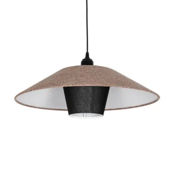 GLOBOSTAR® STORM 203-0294 Μοντέρνο Κρεμαστό Φωτιστικό Οροφής με Ντουί 1 x E27 AC 220-240V IP20 - Μαύρο &  Μπεζ - Μ50 x Π50 x Υ24cm