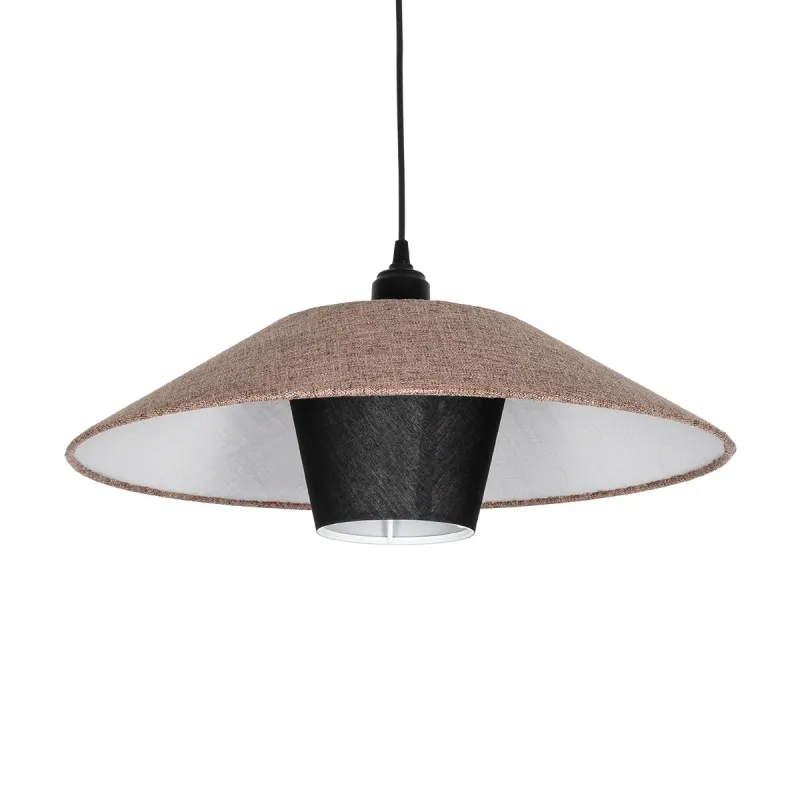 GLOBOSTAR® STORM 203-0294 Μοντέρνο Κρεμαστό Φωτιστικό Οροφής με Ντουί 1 x E27 AC 220-240V IP20 - Μαύρο &  Μπεζ - Μ50 x Π50 x Υ24cm