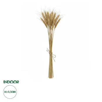 GloboStar® Artificial Garden REAL DRIED WHEAT GRASS 21488 Τεχνητό Διακοσμητικό Κλαδί Σιταριού Y30cm - Σετ 10 τμχ