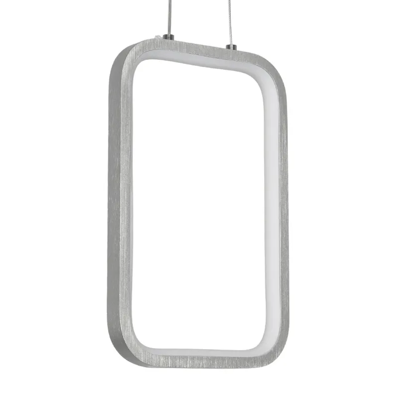 GLOBOSTAR® DEROBA 61300 Μοντέρνο Κρεμαστό Φωτιστικό Οροφής LED 12W 1320lm 360° AC 220-240V IP20 Ρυθμιζόμενο Λευκό CCT με On/Off 2700K/4500K/6000K - Lumileds SMD Chip - Νίκελ Βούρτσας - Μ16 x Π1.6 x Υ25.5cm - 3 Χρόνια Εγγύηση