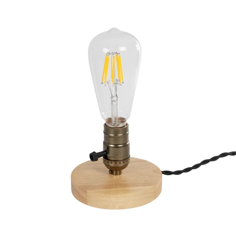 GLOBOSTAR® NOX 77701 Μοντέρνο Επιτραπέζιο Φωτιστικό Πορτατίφ με Ντουί 1 x E27 AC 220-240V IP20 - Μπεζ & Μπρούτζινο - Μ12 x Π12 x Υ9cm