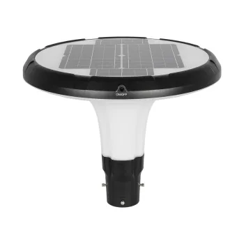 Globostar® SQUARE 90504 Φωτιστικό Κεφαλής Post Top Πλατείας/Πάρκου/Κήπου LED 25W 1000lm με Ανιχνευτή Κίνησης και Αισθητήρα Νυχτός IP65 Ψυχρό Λευκό 6000K - 2 Χρόνια Εγγύηση