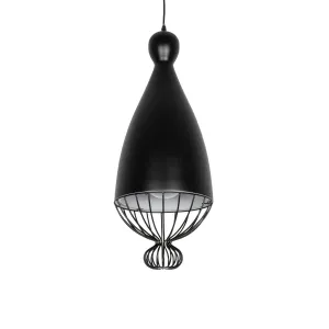 GLOBOSTAR® CARNEL 999-0110 Vintage Κρεμαστό Φωτιστικό Οροφής με Ντουί 1 x E27 AC 220-240V IP20 - Μαύρο - Μ26 x Π26 x Υ70cm