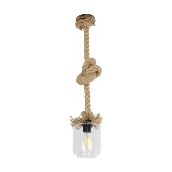 GLOBOSTAR® JAM 999-0116 Vintage Κρεμαστό Φωτιστικό Οροφής με Ντουί 1 x E27 AC 220-240V IP20 - Διάφανο & Μπεζ - Μ13 x Π13 x Υ125cm GLOBOSTAR® JAM 999-0116 Vintage Κρεμαστό Φωτιστικό Οροφής με Ντουί 1 x E27 AC 220-240V IP20 - Διάφανο & Μπεζ - Μ13 x Π13 x Υ125cm