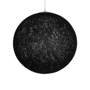 GLOBOSTAR® OCEANA 999-0157 Boho Κρεμαστό Φωτιστικό Οροφής με Ντουί 1 x E27 AC 220-240V IP20 - Μαύρο - Μ60 x Π60 x Υ60cm