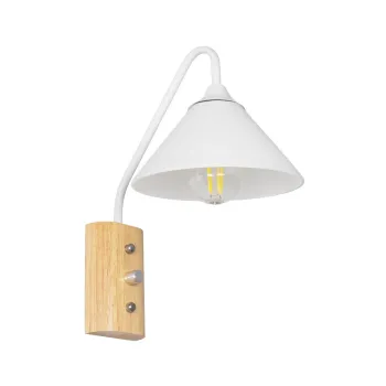 GLOBOSTAR® ALESSIA 999-0178 Μοντέρνο Φωτιστικό Τοίχου - Απλίκα με Ντουί 1 x E27 AC 220-240V IP20 - Μπεζ & Λευκό - Μ18 x Π26 x Υ29cm