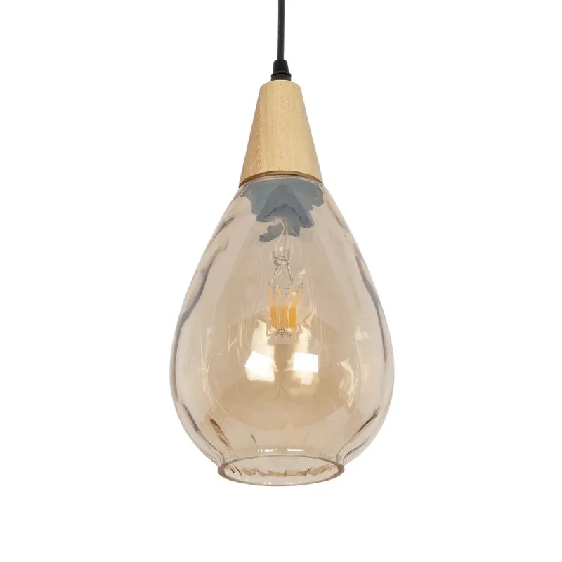 GLOBOSTAR® NOAH 999-0185 Μοντέρνο Κρεμαστό Φωτιστικό Οροφής με Ντουί 1 x E27 AC 220-240V IP20 - Μελί & Μπεζ - Μ16 x Π16 x Υ32cm