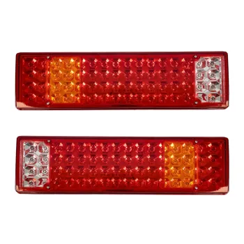 GLOBOSTAR® TAILIGHT 999-0256 Πίσω Φανάρι Οχημάτων LED 9W 360lm 180° DC 24V Αδιάβροχο IP66 Πορτοκαλί & Κόκκινο & Ψυχρό Λευκό 6000K - Πακέτο 2 Τεμαχίων - Μ46 x Π13 x Υ7cm - 1 Χρόνο Εγγύηση