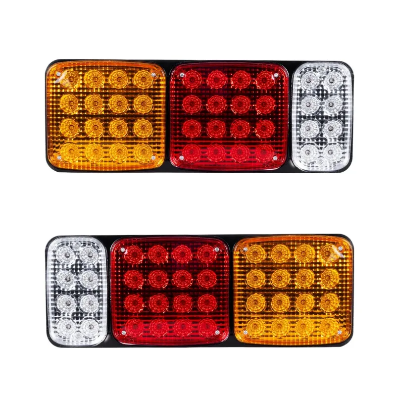 GLOBOSTAR® TAILIGHT 999-0259 Πίσω Φανάρι Οχημάτων LED 9W 360lm 180° DC 24V Αδιάβροχο IP66 Πορτοκαλί & Κόκκινο & Ψυχρό Λευκό 6000K - Μ42 x Π4.3 x Υ15.4cm - Πακέτο 2 Τεμαχίων - 1 Χρόνο Εγγύηση