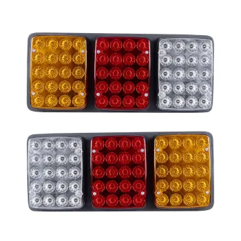 GLOBOSTAR® TAILIGHT 999-0260 Πίσω Φανάρι Οχημάτων LED 9W 360lm 180° DC 24V Αδιάβροχο IP66 Πορτοκαλί & Κόκκινο & Ψυχρό Λευκό 6000K - Μ33 x Π2.4 x Υ14cm - Πακέτο 2 Τεμαχίων - 1 Χρόνο Εγγύηση