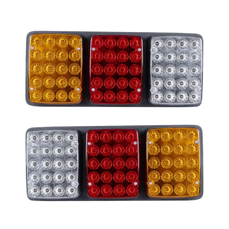 GLOBOSTAR® TAILIGHT 999-0260 Πίσω Φανάρι Οχημάτων LED 9W 360lm 180° DC 24V Αδιάβροχο IP66 Πορτοκαλί & Κόκκινο & Ψυχρό Λευκό 6000K - Μ33 x Π2.4 x Υ14cm - Πακέτο 2 Τεμαχίων - 1 Χρόνο Εγγύηση