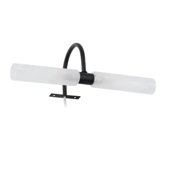 GLOBOSTAR® FLORA 60412 Μοντέρνο Φωτιστικό Τοίχου - Απλίκα Καθρέπτη Μπάνιου με Ντουί 2 x G9 AC 220-240V IP44 - Μαύρο Ματ - Μ31 x Π13 x Υ12cm