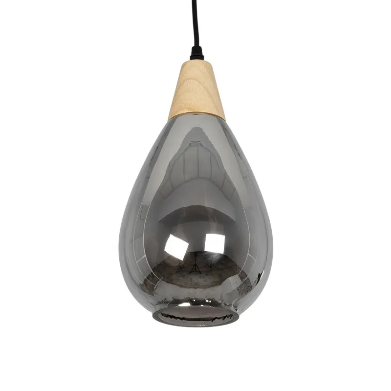 GLOBOSTAR® NOAH 999-0184 Μοντέρνο Κρεμαστό Φωτιστικό Οροφής με Ντουί 1 x E27 AC 220-240V IP20 - Γκρι & Μπεζ - Μ16 x Π16 x Υ30cm