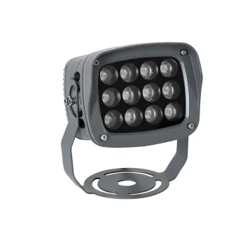 GLOBOSTAR® FLOODXENA 90124 Προβολέας Σποτ Wall Washer LED 12W 1020lm 10° AC 220-240V Αδιάβροχο IP65 Μπλε - Bridgelux SMD Chip - Γκρι Ανθρακί - Μ13.5 x Π11 x Υ15cm - 3 Χρόνια Εγγύηση