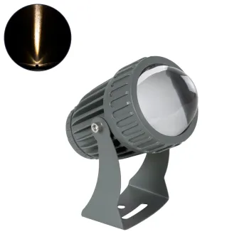 GLOBOSTAR® SPOTFENIA 90135 Αρχιτεκτονικό Σποτ Φωτισμου LED 10W 1100lm 5° DC 24V Αδιάβροχο IP65 Θερμό Λευκό 2700K Dimmable - Bridgelux COB Chip - Γκρι Ανθρακί - Μ7 x Π7 x Υ15.5cm - 3 Χρόνια Εγγύηση