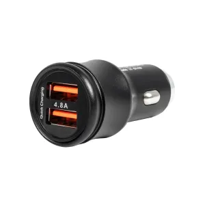 GLOBOSTAR® MATRIX GLB-106-0025 Τροφοδοτικό/Φορτιστής Αυτοκινήτου με 1 x USB 2.4A & 1 x USB-C 2.4A για Εύκαμπτη Κυλιόμενη Ψηφιακή Επιγραφή 12W AC 220-240V σε DC 5V IP20 - Μ6.6 x Π2.8 x Υ2.8cm - 2 Χρόνια Εγγύηση