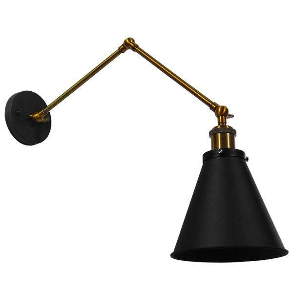 GLOBOSTAR® CRUCE 01037 Vintage Φωτιστικό Τοίχου - Απλίκα με Ντουί 1 x E27 AC 220-240V IP20 - Μαύρο & Χρυσό - Μ19 x Π63 x Υ77cm GLOBOSTAR® CRUCE 01037 Vintage Φωτιστικό Τοίχου - Απλίκα με Ντουί 1 x E27 AC 220-240V IP20 - Μαύρο & Χρυσό - Μ19 x Π63 x Υ77cm