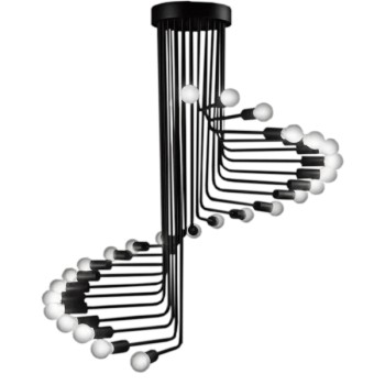 GLOBOSTAR® STAIRS 01024 Μοντέρνο Φωτιστικό Οροφής με Ντουί 26 x E27 AC 220-240V IP20 - Μαύρο - Μ80 x Π80 x Υ95cm GLOBOSTAR® STAIRS 01024 Μοντέρνο Φωτιστικό Οροφής με Ντουί 26 x E27 AC 220-240V IP20 - Μαύρο - Μ80 x Π80 x Υ95cm