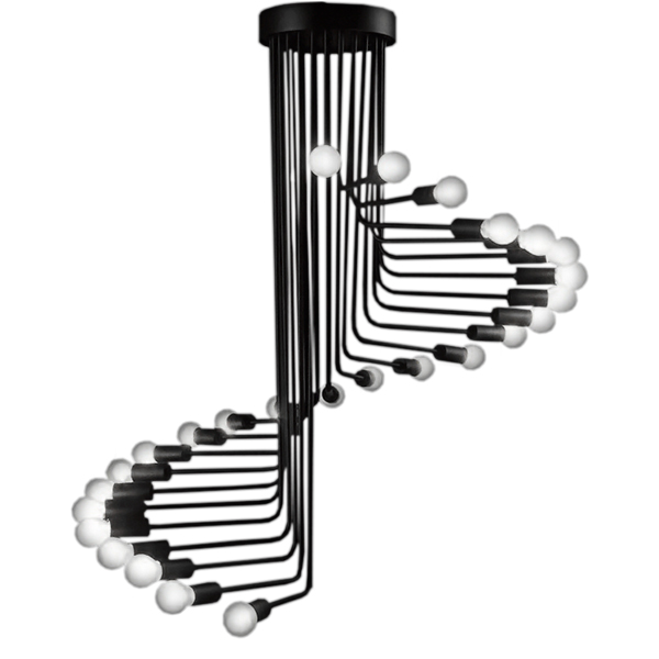 GLOBOSTAR® STAIRS 01024 Μοντέρνο Φωτιστικό Οροφής με Ντουί 26 x E27 AC 220-240V IP20 - Μαύρο - Μ80 x Π80 x Υ95cm GLOBOSTAR® STAIRS 01024 Μοντέρνο Φωτιστικό Οροφής με Ντουί 26 x E27 AC 220-240V IP20 - Μαύρο - Μ80 x Π80 x Υ95cm