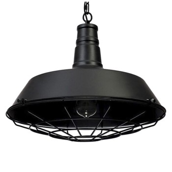 GLOBOSTAR® RAY 01048 Vintage Κρεμαστό Φωτιστικό Οροφής με Ντουί 1 x E27 AC 220-240V IP20 - Μαύρο - Μ46 x Π46 x Υ25cm