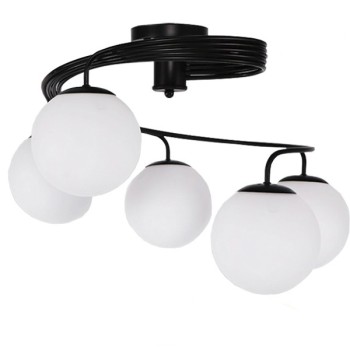 GLOBOSTAR® SELINA 01090 Μοντέρνο Φωτιστικό Οροφής με Ντουί 5 x E27 AC 220-240V IP20 - Μαύρο & Λευκό - Μ63 x Π63 x Υ47cm GLOBOSTAR® SELINA 01090 Μοντέρνο Φωτιστικό Οροφής με Ντουί 5 x E27 AC 220-240V IP20 - Μαύρο & Λευκό - Μ63 x Π63 x Υ47cm