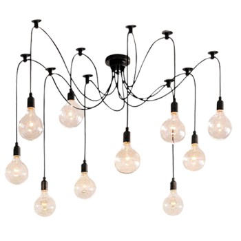 GLOBOSTAR® WIRED 01173 Vintage Κρεμαστό Φωτιστικό Οροφής με Ντουί 10 x E27 AC 220-240V IP20 - Μαύρο - Μ200 x Π200 x Υ100cm GLOBOSTAR® WIRED 01173 Vintage Κρεμαστό Φωτιστικό Οροφής με Ντουί 10 x E27 AC 220-240V IP20 - Μαύρο - Μ200 x Π200 x Υ100cm