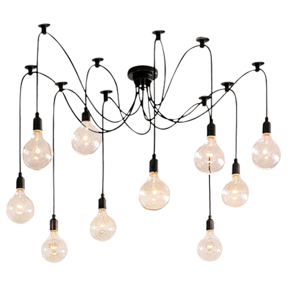 GLOBOSTAR® WIRED 01173 Vintage Κρεμαστό Φωτιστικό Οροφής με Ντουί 10 x E27 AC 220-240V IP20 - Μαύρο - Μ200 x Π200 x Υ100cm GLOBOSTAR® WIRED 01173 Vintage Κρεμαστό Φωτιστικό Οροφής με Ντουί 10 x E27 AC 220-240V IP20 - Μαύρο - Μ200 x Π200 x Υ100cm