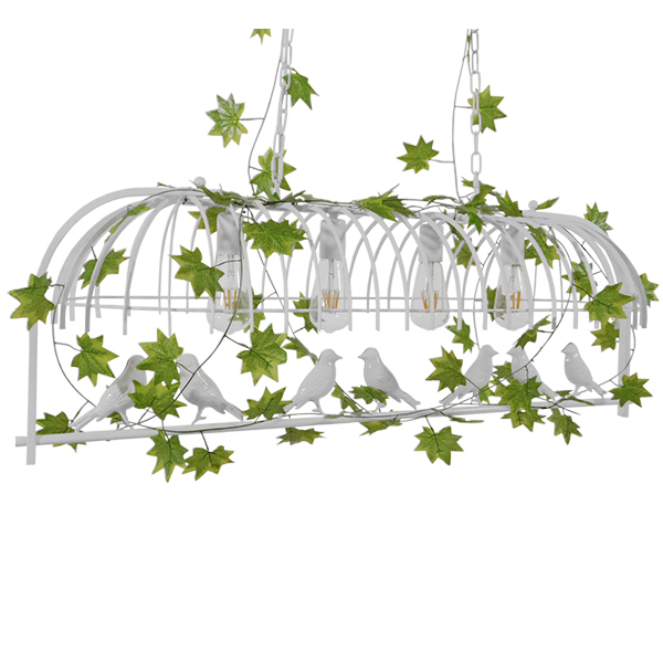 GLOBOSTAR® NEST 01403 Vintage Κρεμαστό Φωτιστικό Οροφής με Ντουί 4 x E27 AC 220-240V IP20 - Λευκό & Πράσινο - Μ103 x Π34 x Υ36.5cm GLOBOSTAR® NEST 01403 Vintage Κρεμαστό Φωτιστικό Οροφής με Ντουί 4 x E27 AC 220-240V IP20 - Λευκό & Πράσινο - Μ103 x Π34 x Υ36.5cm