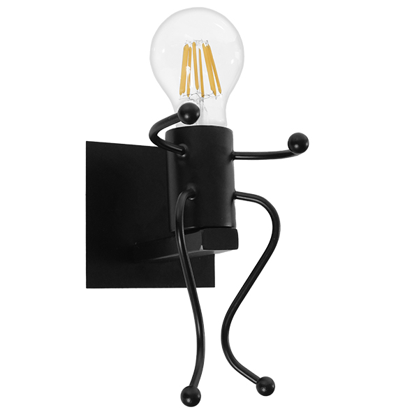 GLOBOSTAR® LITTLEMAN 01388 Vintage Φωτιστικό Τοίχου - Απλίκα με Ντουί 1 x E27 AC 220-240V IP20 - Μαύρο - Μ12 x Π19 x Υ17cm GLOBOSTAR® LITTLEMAN 01388 Vintage Φωτιστικό Τοίχου - Απλίκα με Ντουί 1 x E27 AC 220-240V IP20 - Μαύρο - Μ12 x Π19 x Υ17cm