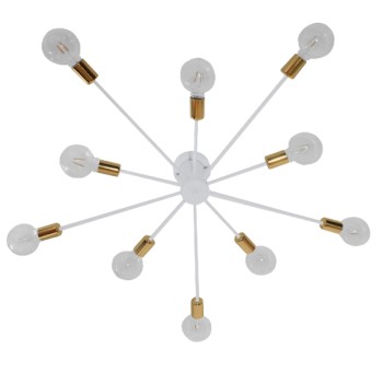 GLOBOSTAR® OLINDA 01383 Μοντέρνο Φωτιστικό Οροφής με Ντουί 10 x E27 AC 220-240V IP20 - Λευκό & Χρυσό - Μ95 x Π95 x Υ17cm GLOBOSTAR® OLINDA 01383 Μοντέρνο Φωτιστικό Οροφής με Ντουί 10 x E27 AC 220-240V IP20 - Λευκό & Χρυσό - Μ95 x Π95 x Υ17cm