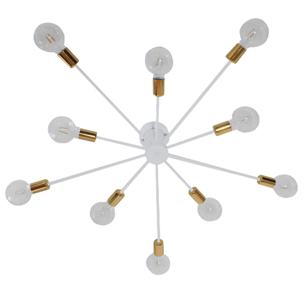 GLOBOSTAR® OLINDA 01383 Μοντέρνο Φωτιστικό Οροφής με Ντουί 10 x E27 AC 220-240V IP20 - Λευκό & Χρυσό - Μ95 x Π95 x Υ17cm GLOBOSTAR® OLINDA 01383 Μοντέρνο Φωτιστικό Οροφής με Ντουί 10 x E27 AC 220-240V IP20 - Λευκό & Χρυσό - Μ95 x Π95 x Υ17cm