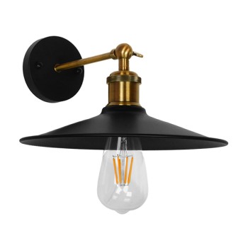 GLOBOSTAR® MINIMALL 01039 Vintage Φωτιστικό Τοίχου - Απλίκα με Ντουί 1 x E27 AC 220-240V IP20 - Μαύρο & Χρυσό - Μ22 x Π39 x Υ18cm GLOBOSTAR® MINIMALL 01039 Vintage Φωτιστικό Τοίχου - Απλίκα με Ντουί 1 x E27 AC 220-240V IP20 - Μαύρο & Χρυσό - Μ22 x Π39 x Υ18cm