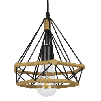 GLOBOSTAR® FLUTED 01421 Vintage Κρεμαστό Φωτιστικό Οροφής με Ντουί 1 x E27 AC 220-240V IP20 - Μαύρο & Μπεζ - Μ25 x Π25 x Y24cm GLOBOSTAR® FLUTED 01421 Vintage Κρεμαστό Φωτιστικό Οροφής με Ντουί 1 x E27 AC 220-240V IP20 - Μαύρο & Μπεζ - Μ25 x Π25 x Y24cm