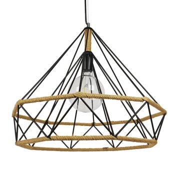 GLOBOSTAR® FLUTED 01422 Vintage Κρεμαστό Φωτιστικό Οροφής με Ντουί 1 x E27 AC 220-240V IP20 - Μαύρο & Μπεζ - Μ50 x Π50 x Y44cm GLOBOSTAR® FLUTED 01422 Vintage Κρεμαστό Φωτιστικό Οροφής με Ντουί 1 x E27 AC 220-240V IP20 - Μαύρο & Μπεζ - Μ50 x Π50 x Y44cm