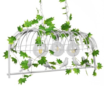 GLOBOSTAR® NEST 01647 Vintage Κρεμαστό Φωτιστικό Οροφής με Ντουί 3 x E27 AC 220-240V IP20 - Λευκό & Πράσινο - Μ86 x Π38 x Y37cm GLOBOSTAR® NEST 01647 Vintage Κρεμαστό Φωτιστικό Οροφής με Ντουί 3 x E27 AC 220-240V IP20 - Λευκό & Πράσινο - Μ86 x Π38 x Y37cm