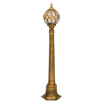 GloboStar® ETOILE 00985 Vintage Φωτιστικό Κολωνάκι Κήπου Μονόφωτο 1 x E27 Μπρονζέ Χρυσό Μεταλλικό Πλέγμα με Μελί Γυάλινη Μπάλα D18 x H102cm GloboStar® ETOILE 00985 Vintage Φωτιστικό Κολωνάκι Κήπου Μονόφωτο 1 x E27 Μπρονζέ Χρυσό Μεταλλικό Πλέγμα με Μελί Γυάλινη Μπάλα D18 x H102cm