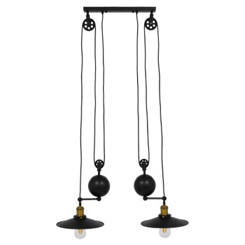 GLOBOSTAR® CARILO 01550 Vintage Κρεμαστό Φωτιστικό Οροφής με Ντουί 2 x E27 AC 220-240V IP20 - Μαύρο & Χρυσό - Μ72 x Π26 x Υ120cm GLOBOSTAR® CARILO 01550 Vintage Κρεμαστό Φωτιστικό Οροφής με Ντουί 2 x E27 AC 220-240V IP20 - Μαύρο & Χρυσό - Μ72 x Π26 x Υ120cm