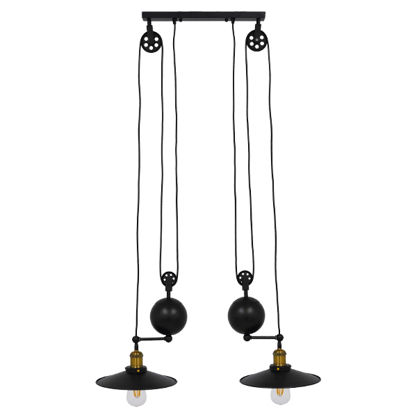 GLOBOSTAR® CARILO 01550 Vintage Κρεμαστό Φωτιστικό Οροφής με Ντουί 2 x E27 AC 220-240V IP20 - Μαύρο & Χρυσό - Μ72 x Π26 x Υ120cm GLOBOSTAR® CARILO 01550 Vintage Κρεμαστό Φωτιστικό Οροφής με Ντουί 2 x E27 AC 220-240V IP20 - Μαύρο & Χρυσό - Μ72 x Π26 x Υ120cm