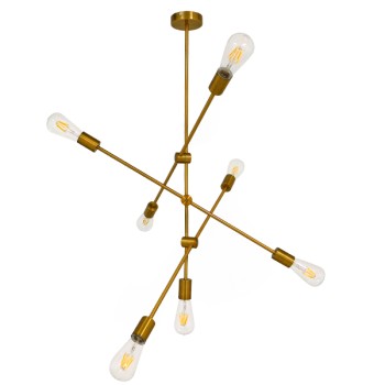 GLOBOSTAR® ESTHER 00993 Μοντέρνο Κρεμαστό Φωτιστικό Οροφής με Ντουί 7 x E27 AC 220-240V IP20 - Χρυσό - Μ75 x Π75 x Υ88cm GLOBOSTAR® ESTHER 00993 Μοντέρνο Κρεμαστό Φωτιστικό Οροφής με Ντουί 7 x E27 AC 220-240V IP20 - Χρυσό - Μ75 x Π75 x Υ88cm