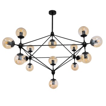 GLOBOSTAR® SENTINEL 01637 Μοντέρνο Φωτιστικό Οροφής με Ντουί 15 x E27 AC 220-240V IP20 - Μαύρο & Μελί - Μ150 x Π150 x Υ115cm GLOBOSTAR® SENTINEL 01637 Μοντέρνο Φωτιστικό Οροφής με Ντουί 15 x E27 AC 220-240V IP20 - Μαύρο & Μελί - Μ150 x Π150 x Υ115cm