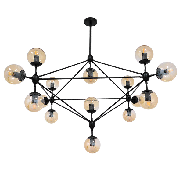 GLOBOSTAR® SENTINEL 01637 Μοντέρνο Φωτιστικό Οροφής με Ντουί 15 x E27 AC 220-240V IP20 - Μαύρο & Μελί - Μ150 x Π150 x Υ115cm GLOBOSTAR® SENTINEL 01637 Μοντέρνο Φωτιστικό Οροφής με Ντουί 15 x E27 AC 220-240V IP20 - Μαύρο & Μελί - Μ150 x Π150 x Υ115cm