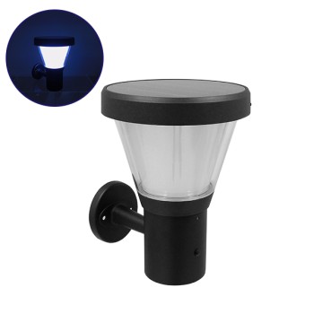 GLOBOSTAR® SOLARTIS 12126 Φωτιστικό Κολωνάκι Κήπου LED 10W 1000lm 180° με Ενσωματωμένο Φωτοβολταϊκό Panel 6V 5W & Επαναφορτιζόμενη Μπαταρία Li-ion 3.2V 6000mAh με Αισθητήρα Ημέρας-Νύχτας Αδιάβροχο IP65 Ψυχρό Λευκό 6000K - Γκρι Ανθρακί - Μ24 x Π32 x Υ2