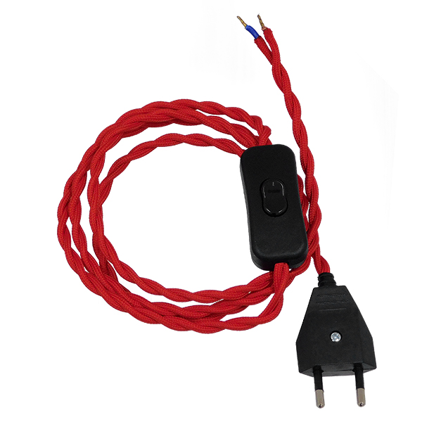 GLOBOSTAR® WHIP 91034 Μοντέρνο DIY Πλεκτό Καλώδιο με Διακόπτη On/Off AC 220-240V IP20 - Κόκκινο & Μαύρο - Μ150 x Π2.7 x Υ1.9cm GLOBOSTAR® WHIP 91034 Μοντέρνο DIY Πλεκτό Καλώδιο με Διακόπτη On/Off AC 220-240V IP20 - Κόκκινο & Μαύρο - Μ150 x Π2.7 x Υ1.9cm