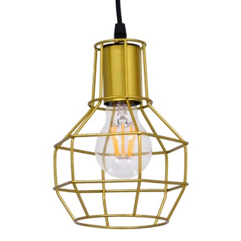 GLOBOSTAR® CAGE 00950 Vintage Κρεμαστό Φωτιστικό Οροφής με Ντουί 1 x E27 AC 220-240V IP20 - Χρυσό - Μ15 x Π15 x Y22cm GLOBOSTAR® CAGE 00950 Vintage Κρεμαστό Φωτιστικό Οροφής με Ντουί 1 x E27 AC 220-240V IP20 - Χρυσό - Μ15 x Π15 x Y22cm