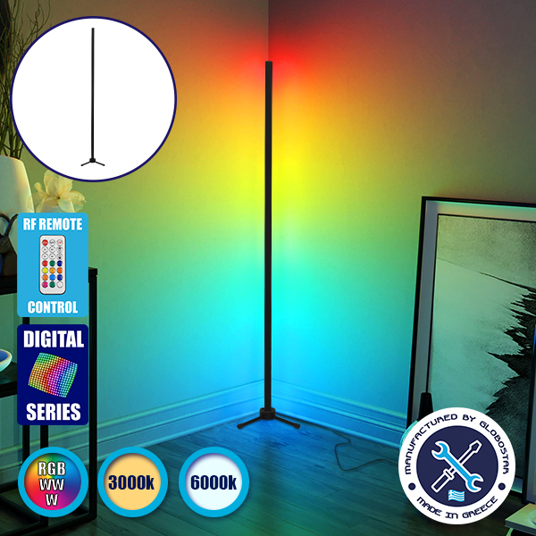 Μοντέρνο Minimal Επιδαπέδιο Μαύρο Φωτιστικό 150cm LED 24 Watt με Ασύρματο Χειριστήριο 2.4G RF & Dimmer RGBW+WW Πολύχρωμο Digital Magic Dot Pixel GloboStar ALIEN Design GLOBO-150-11 Μοντέρνο Minimal Επιδαπέδιο Μαύρο Φωτιστικό 150cm LED 24 Watt με Ασύρματο Χειριστήριο 2.4G RF & Dimmer RGBW+WW Πολύχρωμο Digital Magic Dot Pixel GloboStar ALIEN Design GLOBO-150-11