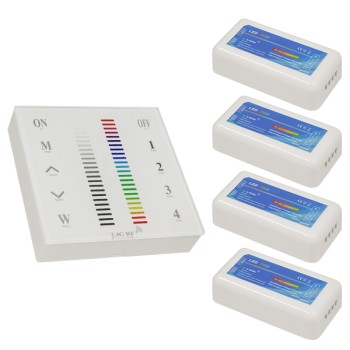 Ασύρματος LED RGB Controller με Χειριστήριο Τοίχου Αφής 2.4G RF 12v (576w) - 24v (1152w) DC για Τέσσερα Group GloboStar 04054 Ασύρματος LED RGB Controller με Χειριστήριο Τοίχου Αφής 2.4G RF 12v (576w) - 24v (1152w) DC για Τέσσερα Group GloboStar 04054