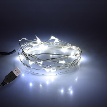 GLOBOSTAR® STRINGLIGHT 79730 Γιρλάντα 2m 20 LED 1.2W 96lm 360° DC 5V με USB 2.0 IP20 Ψυχρό Λευκό 2200Κ Dimmable - Ασημί - Μ200 x Π0.6 x Υ0.6cm - 1 Χρόνο Εγγύηση GLOBOSTAR® STRINGLIGHT 79730 Γιρλάντα 2m 20 LED 1.2W 96lm 360° DC 5V με USB 2.0 IP20 Ψυχρό Λευκό 2200Κ Dimmable - Ασημί - Μ200 x Π0.6 x Υ0.6cm - 1 Χρόνο Εγγύηση